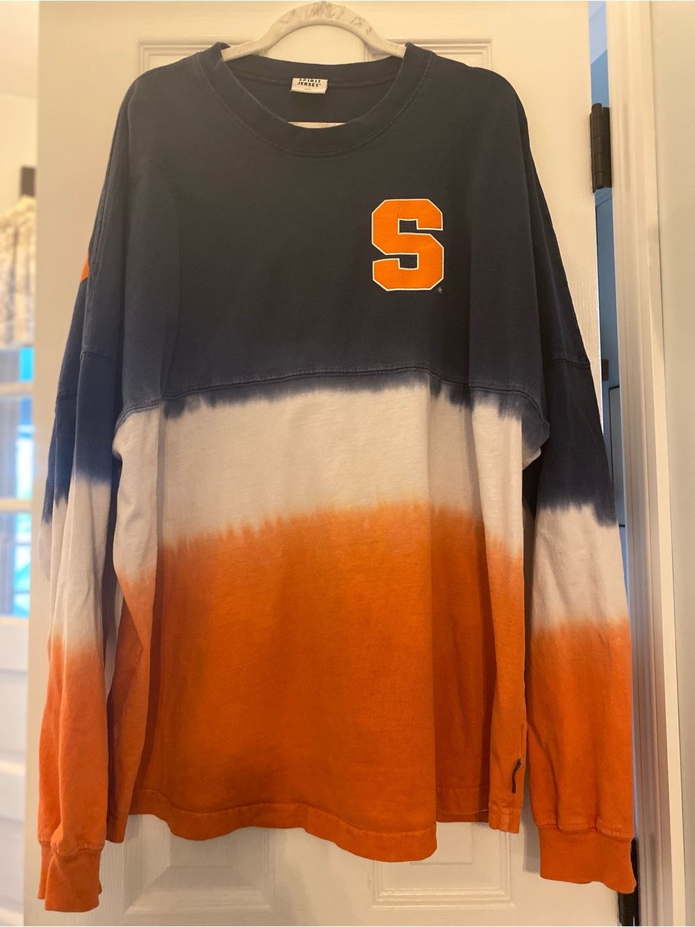 Syracuse University Orange Ombre Spirit Jersey XXL Long Sleeve Tie Dye Spellout